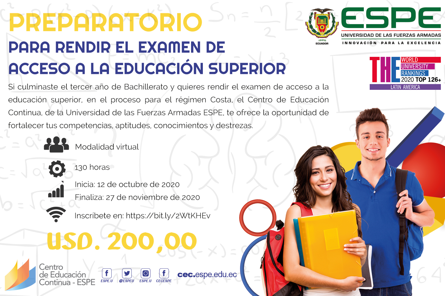 Curso preparatorio para rendir el examen de acceso a la educación superior
