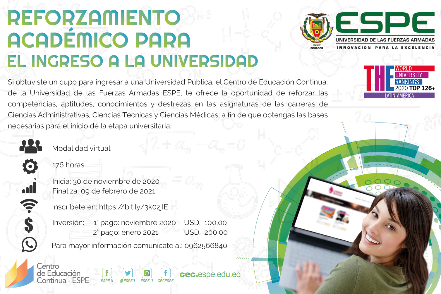 Reforzamiento académico ingreso universidad, ESPE