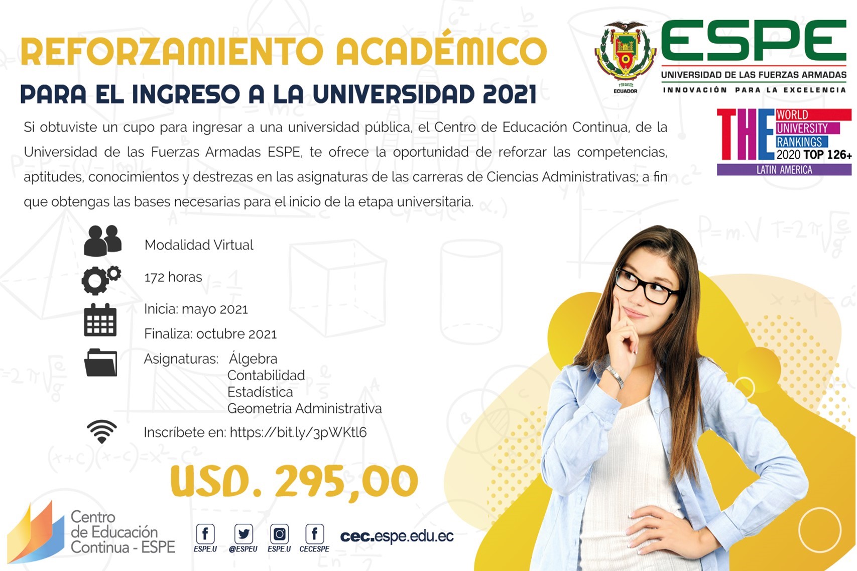 Reforzamiento académico para el ingreso a la universidad 2021-Ciencias Administrativas, ESPE