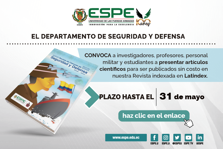 El Departamento de Seguridad y Defensa invita a participar en la siguiente CONVOCATORIA HASTA EL 31 DE MAYO.